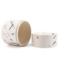 Boîte Cadeau Ronde en Papier Laminé pour Cosmétiques, Parfums, Bougies, Emballage Personnalisable avec Estampage UV/à Chaud