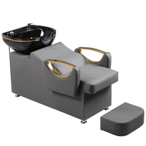 Salon shampoo bed barbershop special semi-reclining ceramic deep basin hair salon