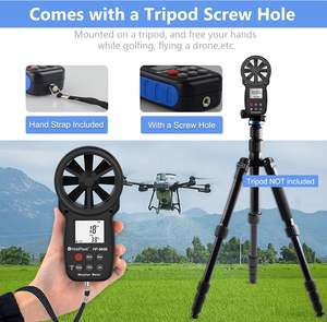 Anémomètre numérique portable HP-866B – Mesure de <span class=keywords><strong>vitesse</strong></span> du <span class=keywords><strong>vent</strong></span> (MPH, <span class=keywords><strong>Beaufort</strong></span>), température, sensation de froid, rétroéclairage, max/min - Product Image 2