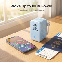 Chargeur de voyage universel US UK EU 87W / 90W PD GaN pour iPhone, adaptateur de voyage avec port Type C, charge rapide pour tablette, ordinateur portable