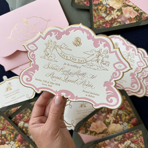 Cao cấp tái chế bông giấy tùy chỉnh in nổi cho tiết kiệm các ngày và RSVP Thông tin chi tiết thẻ - Product Image 2