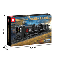 Real Restore Train Briques de construction High-Tech Railway Pacific Steam Train aux États-Unis Building Block Jouets éducatifs