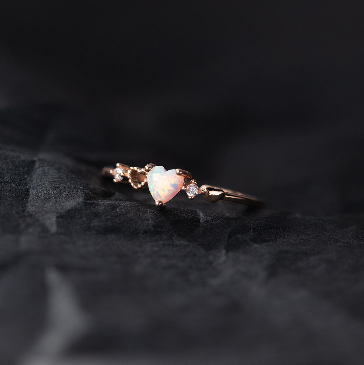 925 Sterling Silver Adjustable Open Rose Gold Plated Love Heart