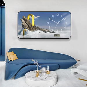 Bắc Âu lớn hiện đại vuông trừu tượng Đồng hồ treo tường phòng khách trang trí nội thất đơn giản thời trang nghệ thuật sứ tranh tường đồng hồ - Product Image 4