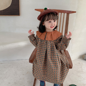 ชุดเดรสเด็กผู้หญิงน่ารักแบบใหม่ ชุดเจ้าหญิงสำหรับฤดูใบไม้ผลิและฤดูใบไม้ร่วง ตกแต่งปกเสื้อ แขนยาว สำหรับเด็กผู้หญิง - Product Image 5