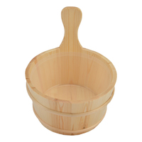 Ensemble seau et louche en bois massif HUAXI pour salles de sauna - Accessoires de relaxation