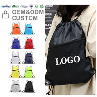 Sacs à dos à cordon de serrage en nylon et polyester 210D, imperméables, promotionnels, personnalisés avec logo LIANHAI, pas chers, pour voyages, chaussures et salle de sport