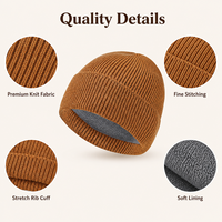 Bonnet en tricot doublé polaire pour homme et femme, coupe-vent, protège-oreilles, chaud, doux, extensible, pour le ski, la promenade du chien, la vie quotidienne