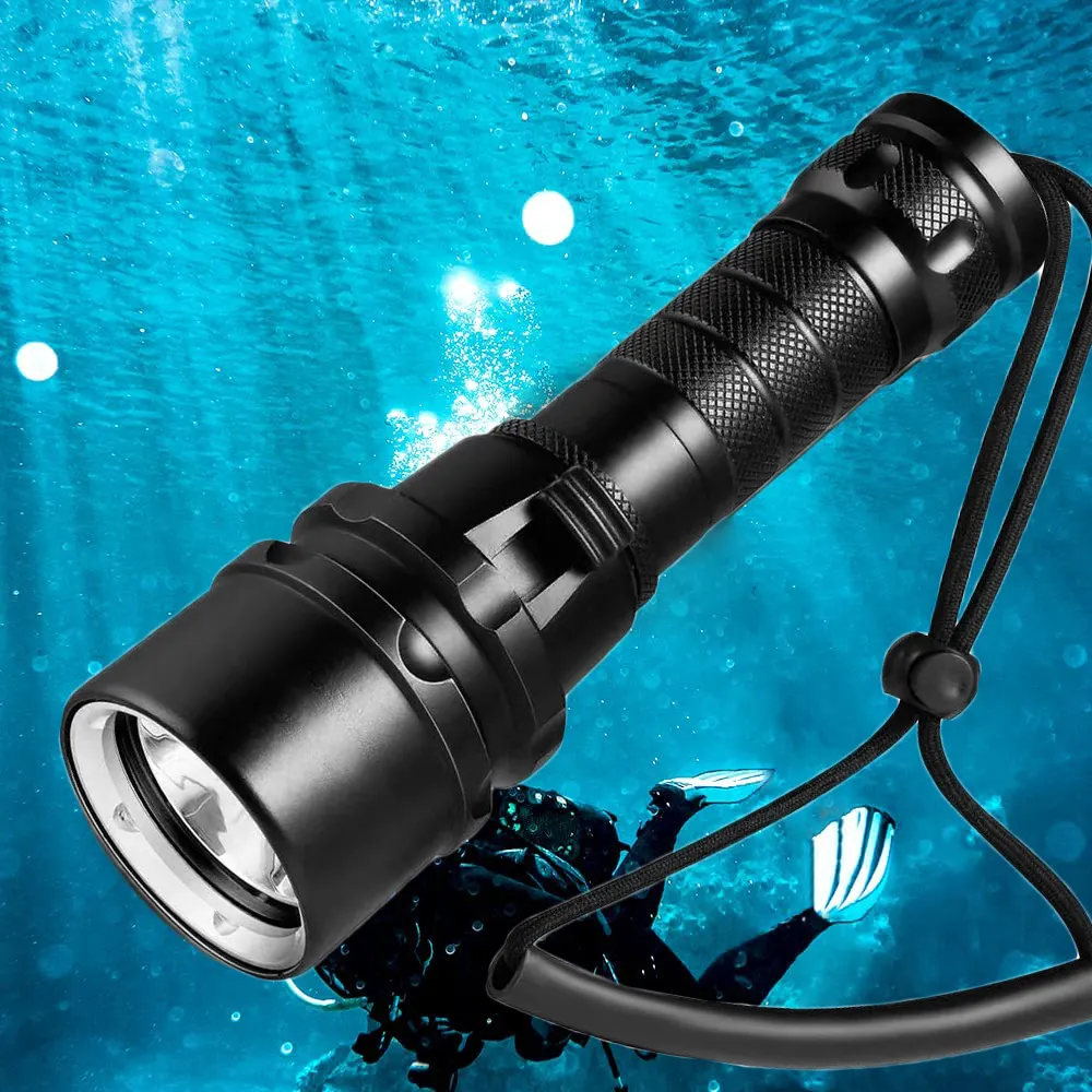 XM-L2 Super Bright Multifunctional Mini Led Torch Light Long Range Waterproof Diving Flashlights Torches With Hand Rope