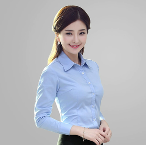 Camicetta formale da <span class=keywords><strong>donna</strong></span> camicia bianca da <span class=keywords><strong>donna</strong></span> a maniche lunghe abiti da lavoro professionali camicie da <span class=keywords><strong>donna</strong></span> primavera e autunno - Product Image 3