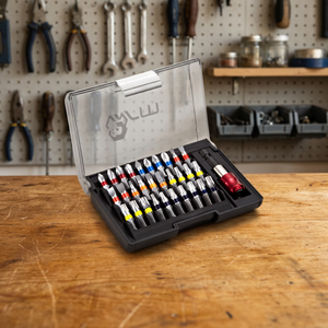 Ensemble de 31 embouts de coloration chromés de haute qualité 1/4" x 25 mm avec étui rigide OEM - Product Image 2
