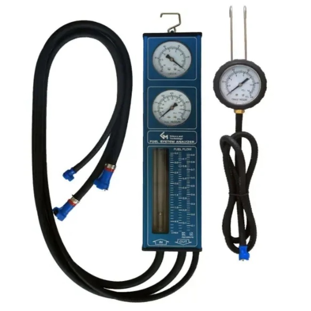 F831 Fuel Pressure Flow Meter Engine Fuel System Tester Fuel Pressure Gauge Flow Meter Back Pressure Meter Vacuum Meter