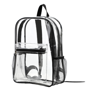 Mochila Escolar <span class=keywords><strong>de</strong></span> PVC Transparente Impermeable <span class=keywords><strong>de</strong></span> Gran Capacidad con Bolsillo Lateral <span class=keywords><strong>de</strong></span> Malla, Bolsa <span class=keywords><strong>de</strong></span> Viaje Transparente - Product Image 4