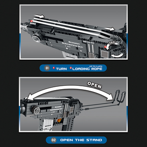 Ensemble de blocs de construction Reobrix 77029 Fusil mitrailleur <span class=keywords><strong>Scorpion</strong></span> 518 pièces, jouet modèle d'arme militaire à éjection par élastique - Product Image 6