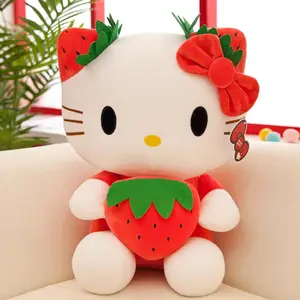 Phong cách mới HelloKitty Plush Strawberry Kitty đồ chơi sang trọng Thú nhồi bông