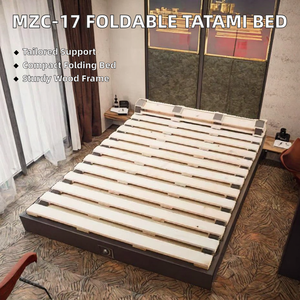 आधुनिक जापानी शैली ठोस लकड़ी तागामी लकड़ी का मंच बाथरूम के लिए एकल फोल्ड-अप बिस्तर डिजाइन - Product Image 2