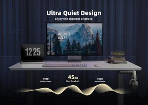 Tempered gỗ hàng đầu điện chiều cao có thể điều chỉnh máy tính ngồi đứng bàn Bàn với ngăn kéo văn phòng đứng bàn với USB sạc - Product Image 5