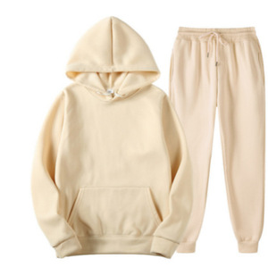 Nuovo stile da uomo felpa con cappuccio autunno inverno alta qualità LOGO di personalizzazione spessa tinta unita Set sportivo OEM - Product Image 3