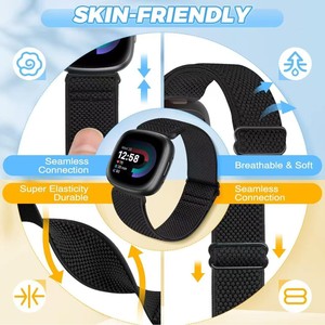 Tali Jam Tangan Elastis Gaya Kasual Olahraga untuk Pria Wanita Tali Nilon Kompatibel dengan Jam Tangan Pintar <span class=keywords><strong>Versa</strong></span> 3 4 - Product Image 6