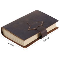 Journal de voyage A5 en cuir véritable fait main de qualité supérieure, reliure à la main, non ligné, cadeau pour homme, femme, artiste