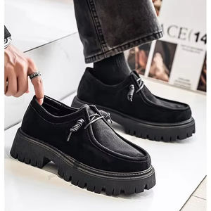 Zapatos Casuales de Vestir para Hombre con Plataforma Gruesa y Cordones, Suela de Goma Antideslizante, Estilo para Caminar, Venta al por Mayor de Fábrica - Product Image 1