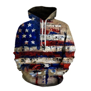 Fitspi Mens 3D Mỹ Cờ In Trùm đầu Áo Thun Áo Len Giản Dị Mùa Thu Mùa Đông Bán Buôn Tùy Chỉnh Trang Phục - Product Image 1