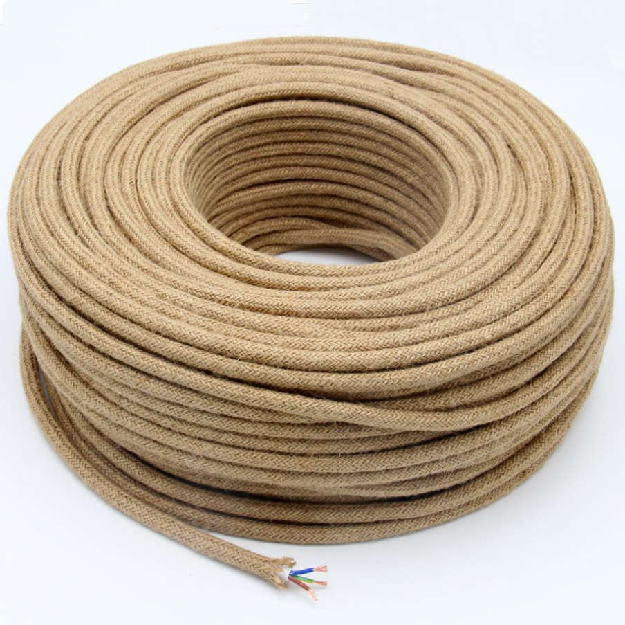 Льняной круглый 2*0,75 мм электрический кабель, соединительный трос, витой плетеный провод