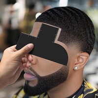 Gabarit de coiffure pour barbier : Outil de façonnage de la ligne des cheveux, guide de dégradé pour une coupe précise, règle de stylisation de la barbe pour hommes, usage en salon et à domicile