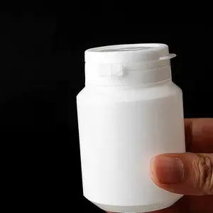 Plastic Packaging Bottle For Gummy 60ml HDPE White Container Tear-off Cap For Chewing Gummy Powder Tablet Capsule