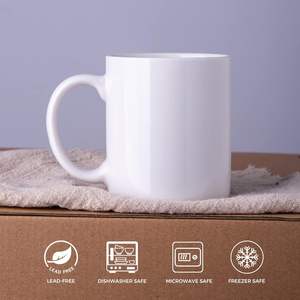 Mug à café blanc de 11 oz, avec boîte d'emballage, mug à café en céramique, mugs à sublimation lavables en machine - Product Image 3