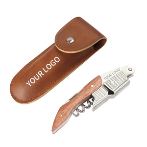 Tire-bouchon en acier inoxydable avec manche en bois de rose pour ouvrir les bouteilles – Vente en gros usine - Product Image 2