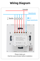 Interrupteur intelligent HomeKit EU, capteur tactile WIFI, 10A, matériau ABS, commande vocale Siri, compatible avec Alexa et Google Home