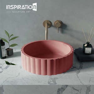 Lavabo à <span class=keywords><strong>colonne</strong></span> en <span class=keywords><strong>pierre</strong></span> artificielle sur pied personnalisable lavabo connecté pour lavabos de salle de bain - Product Image 3