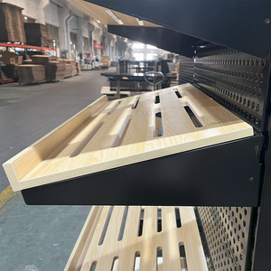 Góndola de madera de acero para supermercado personalizada de fábrica, estantes de comestibles de alta resistencia - Product Image 2