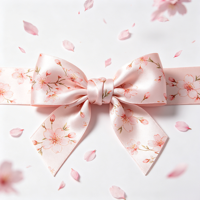 Ruban en satin rose pâle Sakura de luxe, nœud personnalisé imprimé en gros, boîte cadeau pour les fêtes, décoration de cheveux pour baby shower et mariage, certifié OEKO-TEX