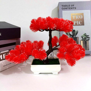 Bonsái Artificial de Pino de 26 cm, Decoración Mini de Plástico, Opciones de Color Verde, Amarillo, Rojo y Naranja, Tienda 9.9 Yuan - Product Image 3