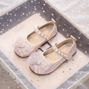 2026 Spring & Autumn Girls' Princess Shoes & Crystal Shoes Comfortable Non-Slip <b>Kids</b> Soft Bottom Leather Shoes, Baby Shoes - Product Image 3