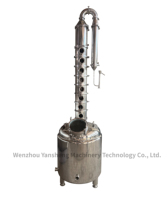 Alambic de distillation YS 200L en acier inoxydable de qualité alimentaire avec enveloppe, colonne à bulles à 10 plaques, pour la production d'alcool et de spiritueux