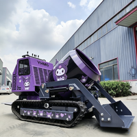 Mini Bétonnière sur Chenilles Pratique et Économique, Camion Malaxeur à Béton Autocargant sur Chenilles avec Contrôle Facile