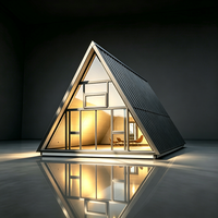 Maison préfabriquée en forme de A, cabane modulaire de glamping, maisonnette préfabriquée en forme de A pour les stations de villégiature