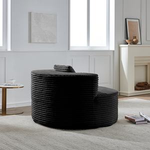 Sillón Acolchado de Tela Comprimida, Diseño sin Brazos, Respaldo Acolchado, Asiento Profundo, para Sala de Estar, Dormitorio, Villa, No Requiere Ensamblaje - Product Image 3