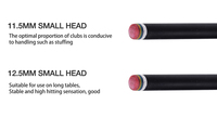 Stik Biliar Black Tech GlassFiber Shaft dengan Gagang Kulit, 1/2 Split, Kualitas Tinggi, American Nine Ball Billard Snooker 10.5mm/11.5mm/12.5mm