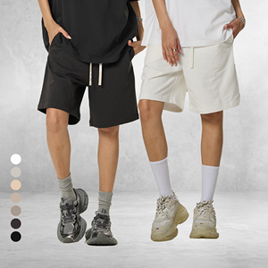 Wholesale Men's 100% Cotton Sports <b>Sweatpants</b> Breathable Knitted Fleece Flock Print Stretch Limo Streetwear <b>Shorts</b> - Product Image 5