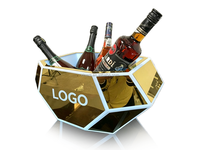 Nuevo Soporte de Acrílico de Lujo para Botellas de Champán, Vino y Cerveza con Logotipo Personalizado para Fiestas en Bares y Clubes, Cubo de Hielo LED con Luz