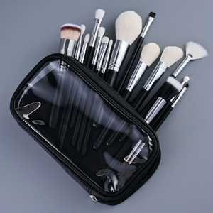 Set di 15 Pennelli da <span class=keywords><strong>Trucco</strong></span> in Fibra Sintetica con Manici in Legno Nero, Pennelli <span class=keywords><strong>per</strong></span> Ombretto e Cipria con Borsa - Product Image 3