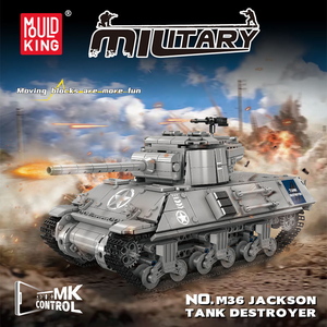 Moule King 20034 1057PCS <span class=keywords><strong>Militaire</strong></span> Série M36 Jackson Tank Destroyer Building Block Modèle Technique Jouet Éducatif Festival Cadeau - Product Image 2