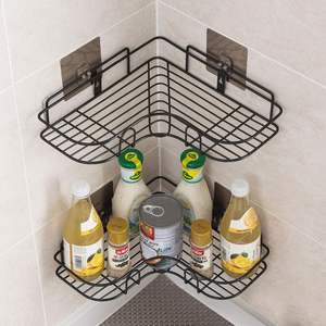 Salle de bain cuisine poinçon cadre d'angle étagère de <span class=keywords><strong>douche</strong></span> en fer forgé shampooing support de rangement avec ventouse - Product Image 3