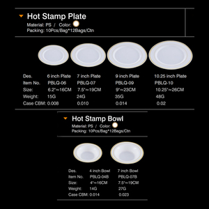 Wholesale Eco-Friendly Durable Gold/Silver Trim Plastic Plates Luxury Disposable <strong>Dinnerware</strong> for Weddings Galas Branding Events - Product Image 5