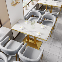 Table de bar moderne et ensemble de chaises avec éclairage LED, utilisation commerciale, structure en acier inoxydable, couleur personnalisable
