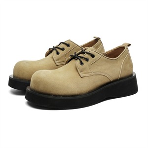 Zapatos casuales de hombre de cuero genuino anti-pelaje para otoño e invierno con suela gruesa y diseño de punta redonda, adecuados para todas las ocasiones. - Product Image 5